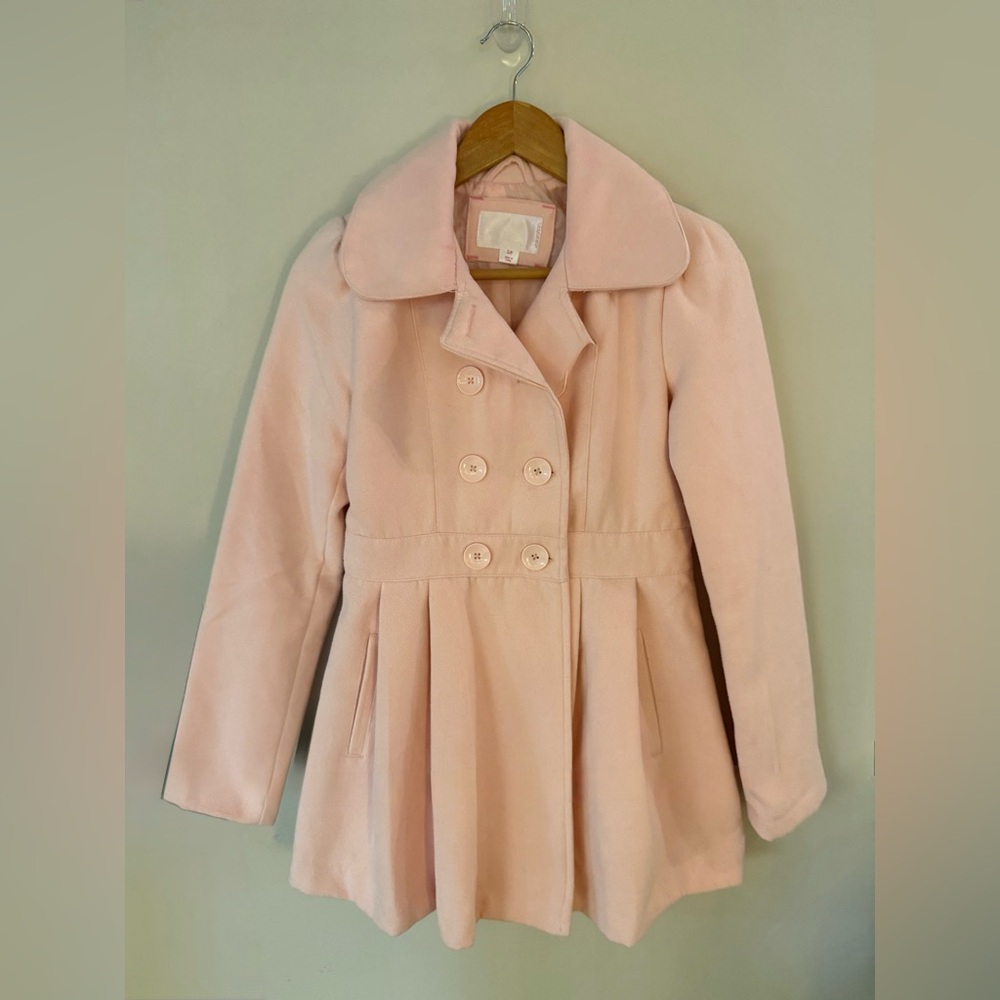 XHILARATION Juniors Double Breasted Pea Coat in Pink Size S - Picture 3 of 11